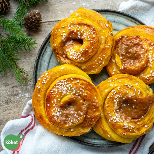 Lussebullar med salt kolafyllning